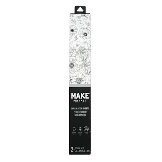 Black &#x26; White Floral Sublimation Sheets by Make Market&#xAE;